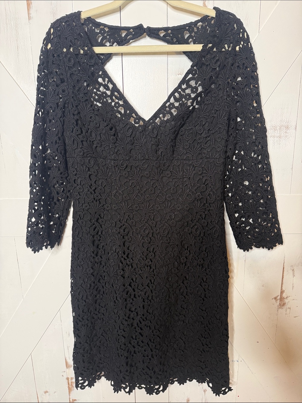 Black Lace V-Neck Dress Women's